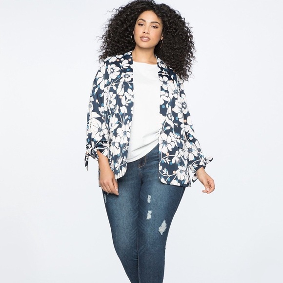 Eloquii Jackets & Blazers - Eloquii Daisy Stupid Love Jacket with tie sleeves